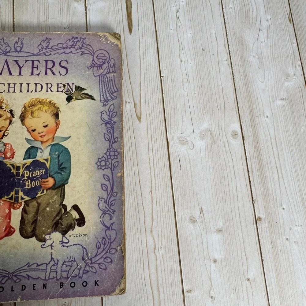 Prayers for Children Rachel Taft Dixon 1942 Little Golden Book Vintage Picture